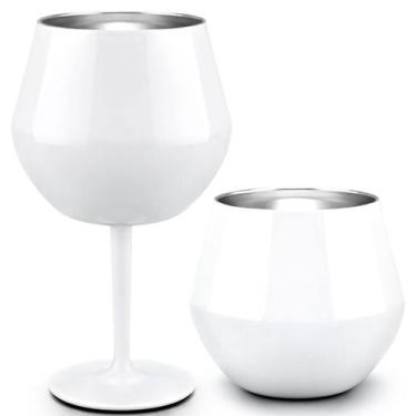 Imagem de Taça Copo Termico Inox 2 em 1 Bebida Drink Cocktail Vinho Festa Evento