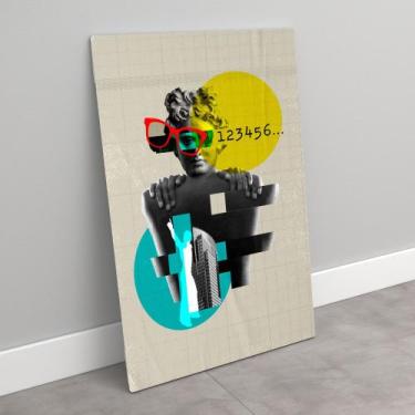 Imagem de Quadro decorativo colagens abstratas - MeMoldura, Chassi Borda Infinit