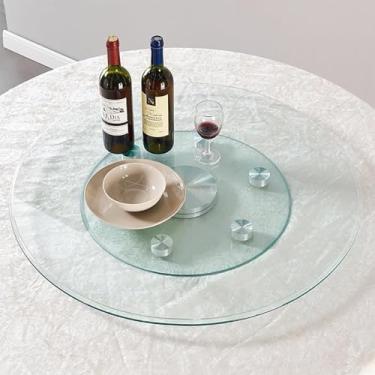 Imagem de Mesa Giratória Preguiçosa De Vidro Temperado De 20/24 Polegadas Para Mesa De Jantar Prato Giratório De 360 ° Transparente Grande De 27/31 Polegadas Para Bandeja D, One Color, 60cm/24in