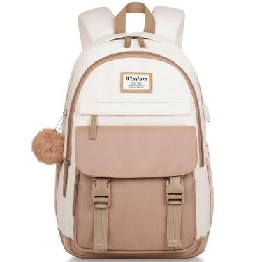 Imagem de Mochila WINDARS School para meninas adolescentes 17,3" para laptop cáqui