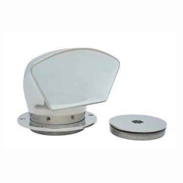 Imagem de Buchan Marine Ventilação de baixo perfil com placa de deck, Polished Stainless Steel Mirror Finish, 4"