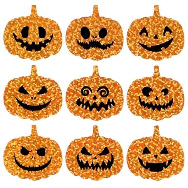 Imagem de COCHIE Adesivos de Halloween Decorações, 480 1-1/2 Polegada Laser Autoadesivo Halloween J-O-Lantern Adesivos Etiquetas Decalque para Envelopes Artesanato Cartão Selo Presentes Sacos de Doces