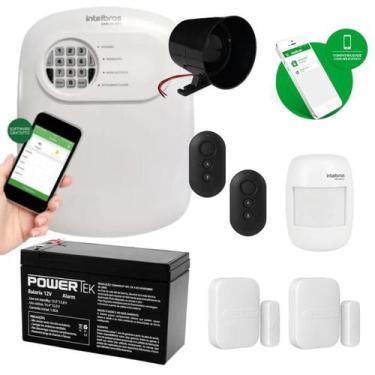 Imagem de Kit Alarme Sem Fio Intelbras 2 Sensores Magnéticos, 1 Infravermelho, B