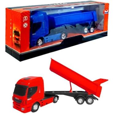 Imagem de Usual Caminhão Carreta de Brinquedo Caçamba de Areia Basculante Articulado Infantil