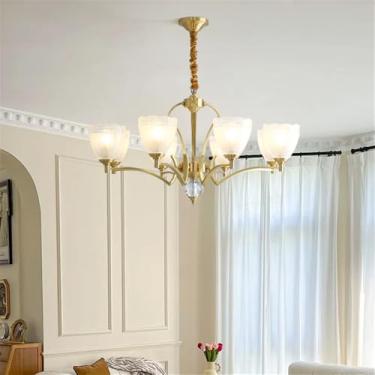 Imagem de Luxo Moderno Sala De Estar Cristal Lustre LED Moda Criatividade Restaurante Quarto Villa Hotel Duplex Lâmpada Pendente (E D80CM)