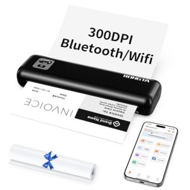 Imagem de Rongta Impressoras portáteis sem fio para viagens, 300DPI WiFi e Bluetooth, impressora térmica sem tinta para uso escolar/escritório/casa, compatível com Android, iOS e laptop, preta (F82)