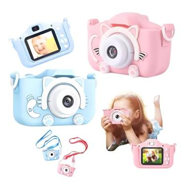 Imagem de Câmera Digital Infantil Portátil 20MP Full HD, Design Gatinho, Filmadora Recarregável - Linha Premium
