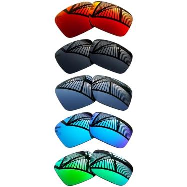 Imagem de MYCOURAG Lentes de reposição para óculos de sol Oakley Holbrook OO9102 / Holbrook Asian Fit (AF) OO9244 5 pares - preto sólido + esmeralda + azul gelo + vermelho fogo + titânio