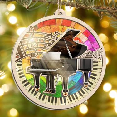 Imagem de Ornamento de apanhador de sol de piano de cauda - decoração de músico para amantes de piano, professores de música, músicos ou decoração de árvore de Natal