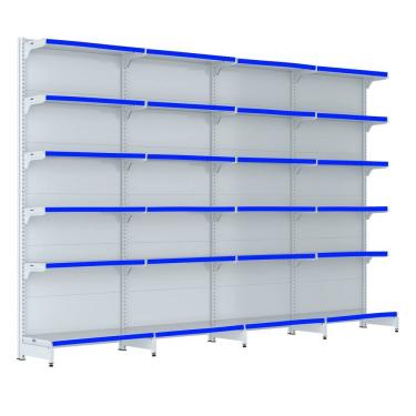 Imagem de Gondola Parede 202 Fit Farmacia Ate 4 Metros Branco Pe Azul