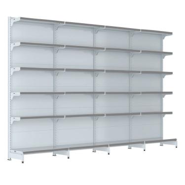 Imagem de Gondola Parede 202 Fit Farmacia Ate 4 Metros Branco Pe Cinza