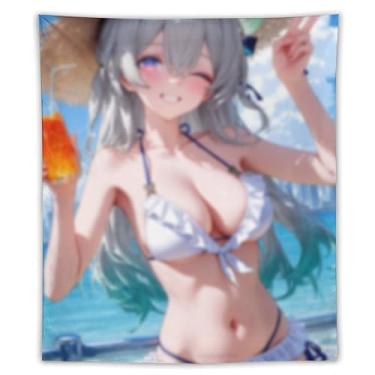 Imagem de LIEGBMEU Sexy Bikini Hot Anime Girl Tapeçaria 127.0 cmx152.4 cm Interior Exterior Wall Quilt Art Decoração de Tapeçaria Caprichosa, AF356
