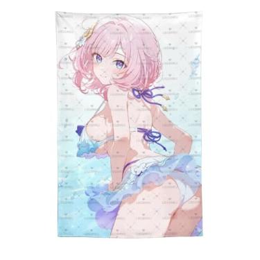 Imagem de LIEGBMEU Sexy Bikini Hot Anime Girl Tapeçaria 152.4 cm x 228.6 cm Interior Exterior Wall Quilt Art Decoração de Tapeçaria Caprichosa, Aa015