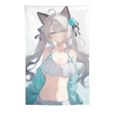 Imagem de LIEGBMEU Sexy Bikini Hot Anime Girl Tapeçaria 152.4 cm x 228.6 cm Interior Exterior Wall Quilt Art Decoração de Tapeçaria Caprichosa, AF138