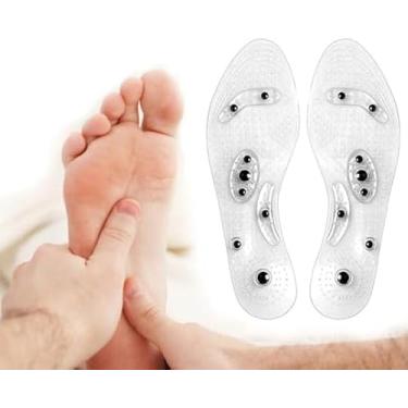 Imagem de Palmilha Magnética Terapêutica com Ímãs – Alívio de Dores, Estresse e Ansiedade – Massagem por Reflexologia e Estímulo ao Emagrecimento – Unissex, Ajustável em Gel de Silicone