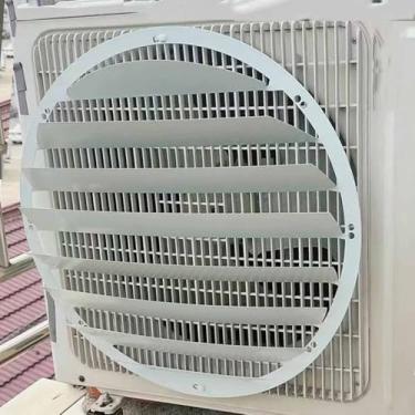 Imagem de Buokaiw Capa de defletor CA externo de 61 cm - Defletor de vento universal de aço inoxidável, escudo de sopro anti-direto para unidades de compressor e condensador, cerca de grade de dissipação de