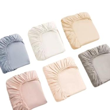 Imagem de Bedding kits single double queen smooth and elastic(Azul Claro-Casal)