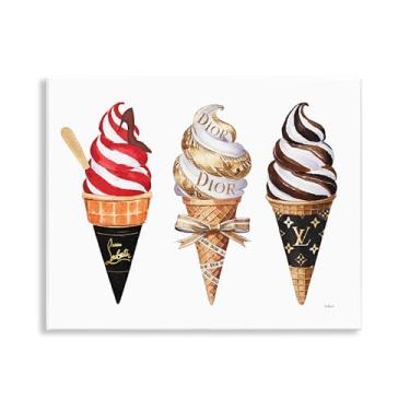 Imagem de Stupell Industries Design artístico de placa de parede de sorvete Glam Swirled por Amanda Greenwood, 28 x 35 cm