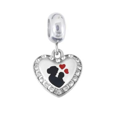 Imagem de BlingNuts Pingente Mother Daughter I Love You Mom Birthday Heart Charm Compatível com Pandora Charms Pulseiras Joias Presente