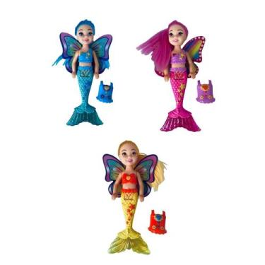 Imagem de Brinquedo Boneca Sereia Articulada Sortida - Kit 4 Un - Company Kids