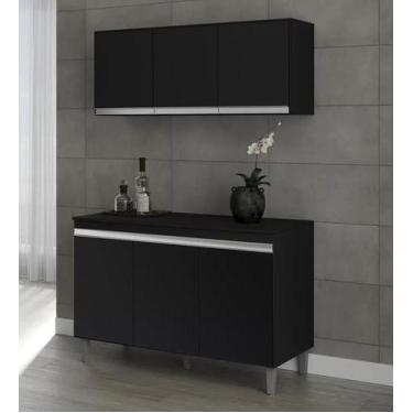 Imagem de Kit Armário com 3 Portas Andréia e Balcão Manu 120mt Com Tampo Mdp Pre