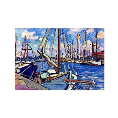 Imagem de Impressão em tela de paisagem, pintura famosa, arte de parede, porta 3 pôsteres para sala de estar, decoração de banheiro, 80 x 115 cm, 31 x 45 polegadas, sem moldura