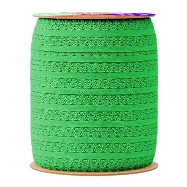 Imagem de Mandala Crafts Rolo de acabamento elástico macio de renda elástica verde – 1 polegada de largura fita picot elástica com babados para costura de lingerie, tiaras, roupas íntimas e artesanato