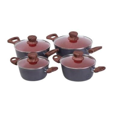 Imagem de Jogo Panela Caçarola Nano Cerâmica Antiaderente Tv 16 A 22cm - DURALAR