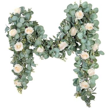 Imagem de Guirlanda artificial de eucalipto Ouddy Decor 2m com flores