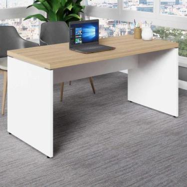 Imagem de Mesa Escrivaninha Reta Industrial 170cm Pés Metal - F5 Office G, Macad