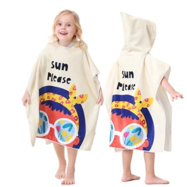 Imagem de Athaelay Poncho de toalha de praia infantil macio e absorvente, fofo, estiloso, com estampa de óculos de sol para crianças pequenas