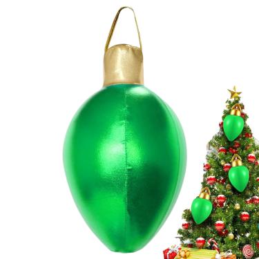 Imagem de Rrlihjgu Bolas Infláveis de Natal para Exterior | Bolas Infláveis de Natal | Luz De PVC Impermeável 30 X 15 Cm Para Relvado Piscina Exterior Porta Jardim Janela Varanda Árvore