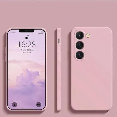 Imagem de HJZSZX para Samsung S24Plus Soft Silicone Phone Case Compatível Armor Microfibra Cover (para Samsung S24Plus/rosa)