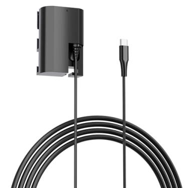Imagem de F1TP ACK-E6 DR-E6 LP-E6 LP-E6N Bateria falsa com cabo USB-C para Canon EOS R, R5, R6, R7, 80D, 70D, 60D, 90D, 5D Mark II, III, IV, 6D, 7D, 6D Mark II, 7D Mark II, 60Da, 5Ds, 5Ds R Câmeras (LP-E6)