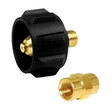 Imagem de Joywayus Adaptador de propano de porca QCC1 Conexões de válvula de regulador de gás de latão com rosca de tubo NPT de 1/4 polegada e adaptador para tanque de propano QCC1