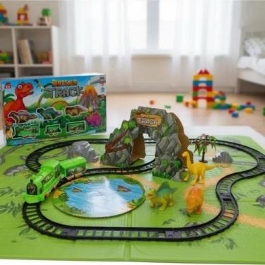 Imagem de Brinquedo Trem Elétrico Locomotivo Trilho Dos Dinossauros Infantil Dia