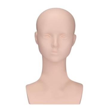 Imagem de harayaa Suporte de exposição de cabeça de manequim feminino para peruca, estável, profissional, multiuso, suporte para peruca, busto de cabeça de manequim