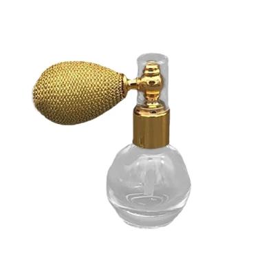 Imagem de KiBcsLic Atomizador de perfume spray 12ml vazio bico antientupimento viagem amigável pequeno salão de beleza difusor de óleo essencial silicone e vidro, Ouro