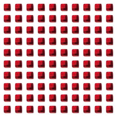 Imagem de YIJU 100x Cubos de acrílico, dados em branco, blocos de construção, brinquedos de treinamento sensorial para jogos de tabuleiro de mesa, Vermelho