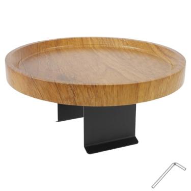 Imagem de Tcwhniev Bandeja de braço de sofá, bandeja de apoio de braço de sofá de madeira, suporte de fácil armazenamento para sofá, fácil instalação, suporte ajustável, largura limpável, bandeja de apoio de