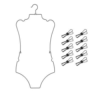 Imagem de Arekuaei Cabides pretos dobráveis de metal em forma de corpo para exibição de biquíni