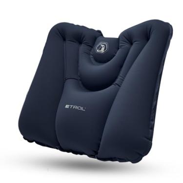 Imagem de Almofada de suporte lombar Press-to-Inflate para avião, carro, cadeira de escritório e viagens, almofada ergonômica inflável para alívio da dor lombar, melhora a postura e o conforto portátil, fácil