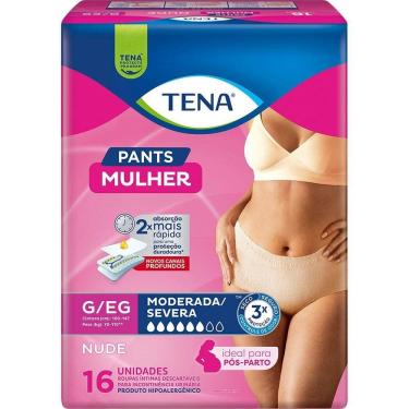 Imagem de Calcinha Descartável Roupa Íntima Tena Pants Mulher Nude G/EG 16 Unidades