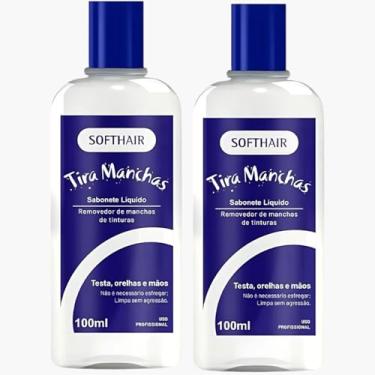 Imagem de Kit 2X Sabonete Liquido Tira Manchas Soft Hair Pele E Mãos Removedor De Tintura Profissional 100ml