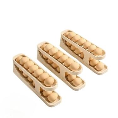 Imagem de Organizador Porta Ovos Deslizante para Geladeira - Acesso Fácil, Prático e Compacto(KIT 3 1 Andar)