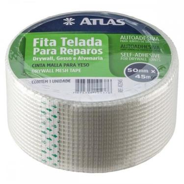 Imagem de Fita Telada Atlas Fibra De Vidro Para Drywall E Trincas Autoadesiva 50