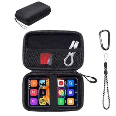 Imagem de Capa MP3 Player para MP3 Player Ninsiden M400 - Bolsa de armazenamento portátil de viagem para fones de ouvido, cabo USB e muito mais, com cordão e mosquetão, antiarranhões e à prova de choque (apenas