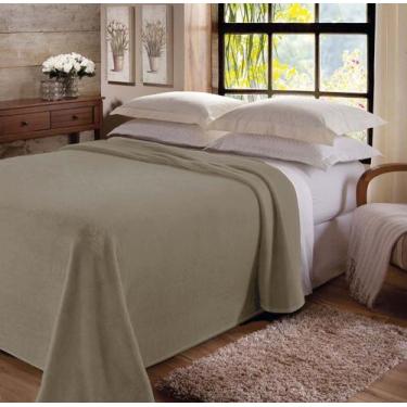 Imagem de Cobertor Dyuri Sherpa Liso Canelado 1,80x2,20m Bege Aveia Casal Jolite