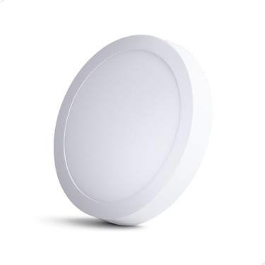 Imagem de Plafon LED sobrepor redondo 18W branco frio 6500K bivolt com design slim moderno para teto interno (1)