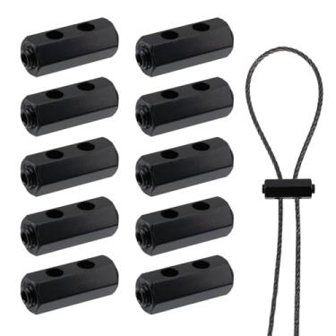 Imagem de Antrader Conjunto de clipes de corda de arame, prendedor de grampo de corda de fio de 5 mm, conjunto de 10 peças, preto